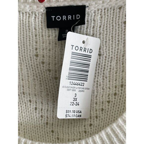 TORRID SIZE 3X CLOUD DANCER EVERYDAY SOFT SWEATER Winter Cream White NEW - Picture 6 of 8